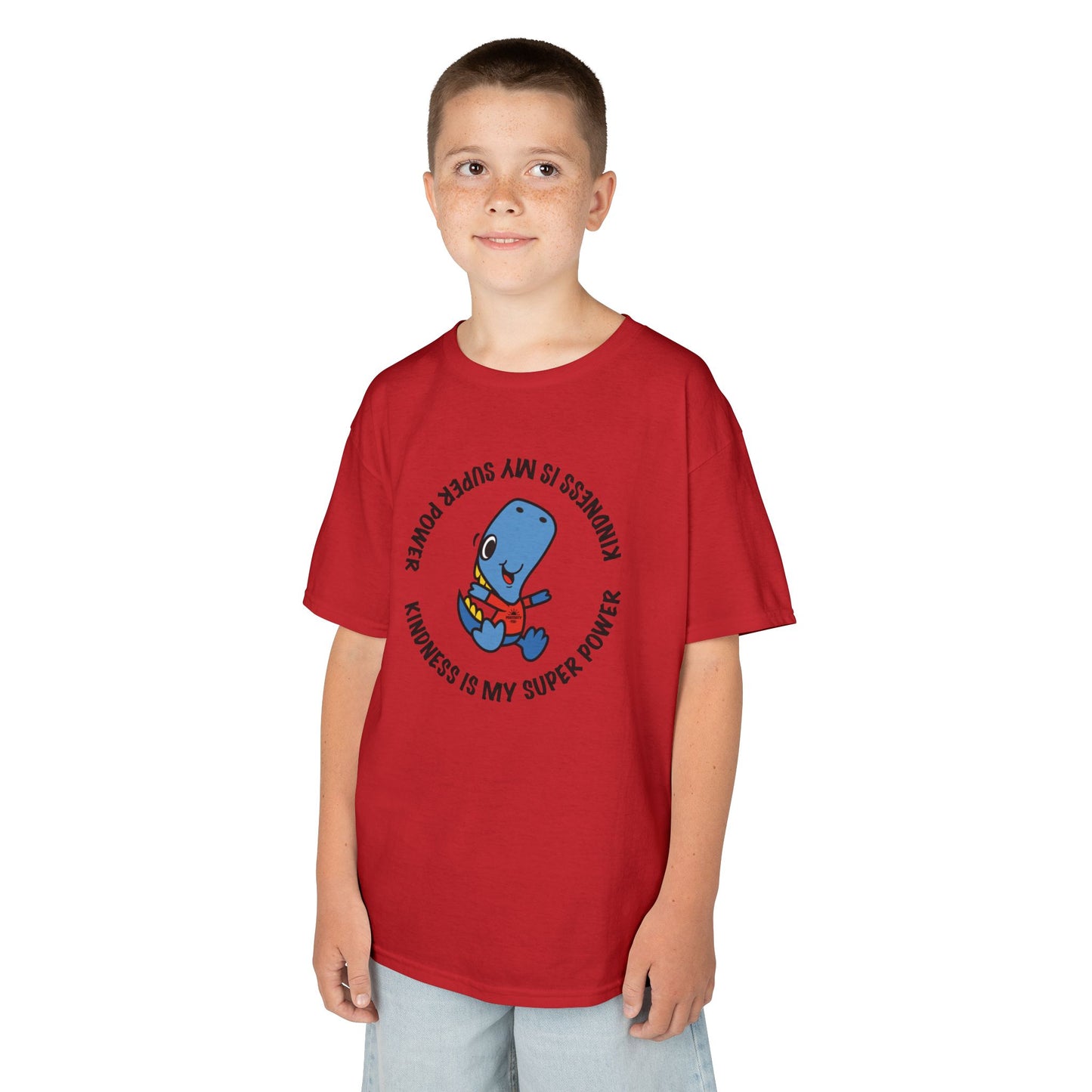 Superpower Dinosaur Kids Tee, Fun Kids T-Shirt, Gift for Boys/Girls, Cute Illustration Shirt, Birthday Party Apparel, Cartoon Graphic Tee