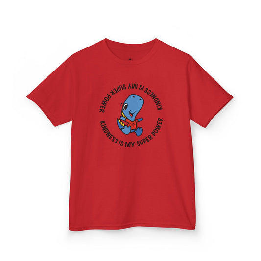 Superpower Dinosaur Kids Tee, Fun Kids T-Shirt, Gift for Boys/Girls, Cute Illustration Shirt, Birthday Party Apparel, Cartoon Graphic Tee